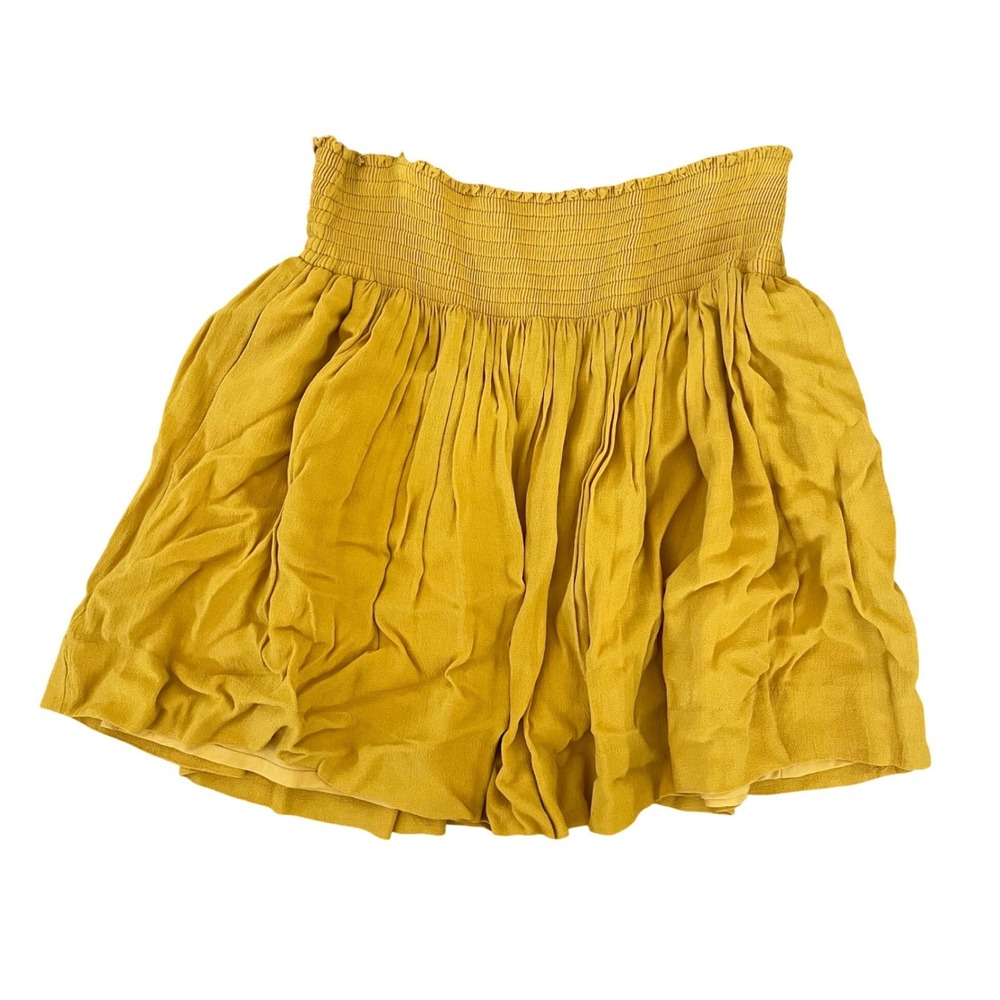 Banana Republic Skirt Golden Mustard Yellow Mini Skirt M Pleated Preppy Wedding